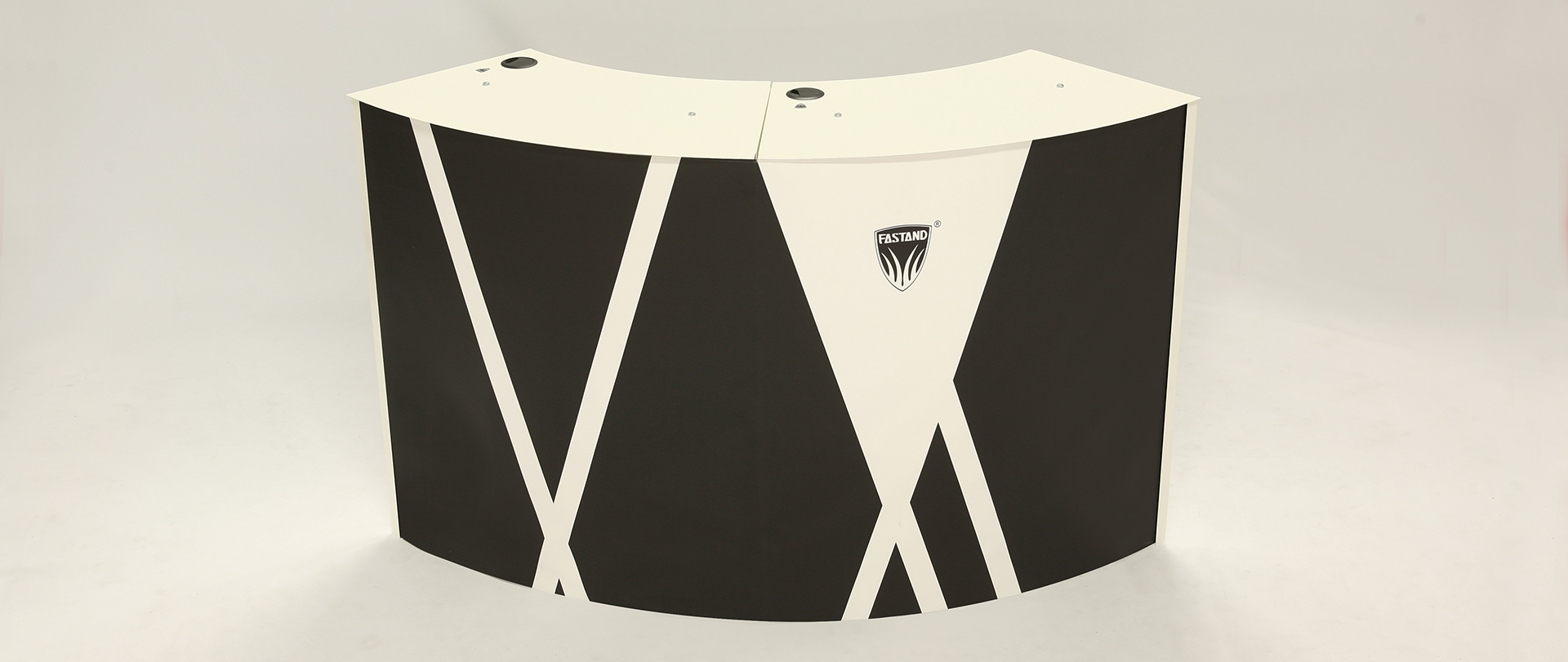 компонованная и модульная круговая стойка ресепшн