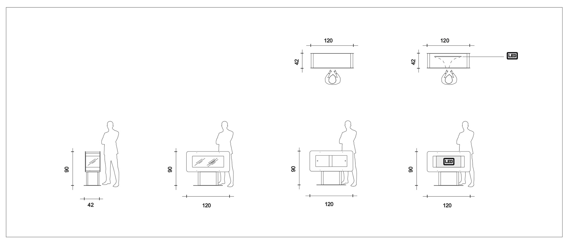 Светящийся ресепшн-стол
