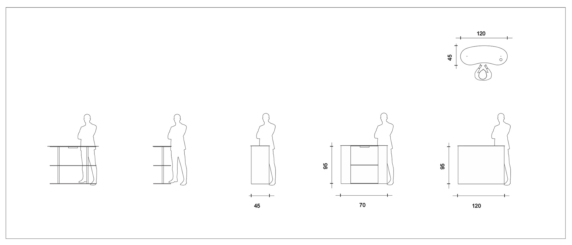 Чертёж стойки ресепшн