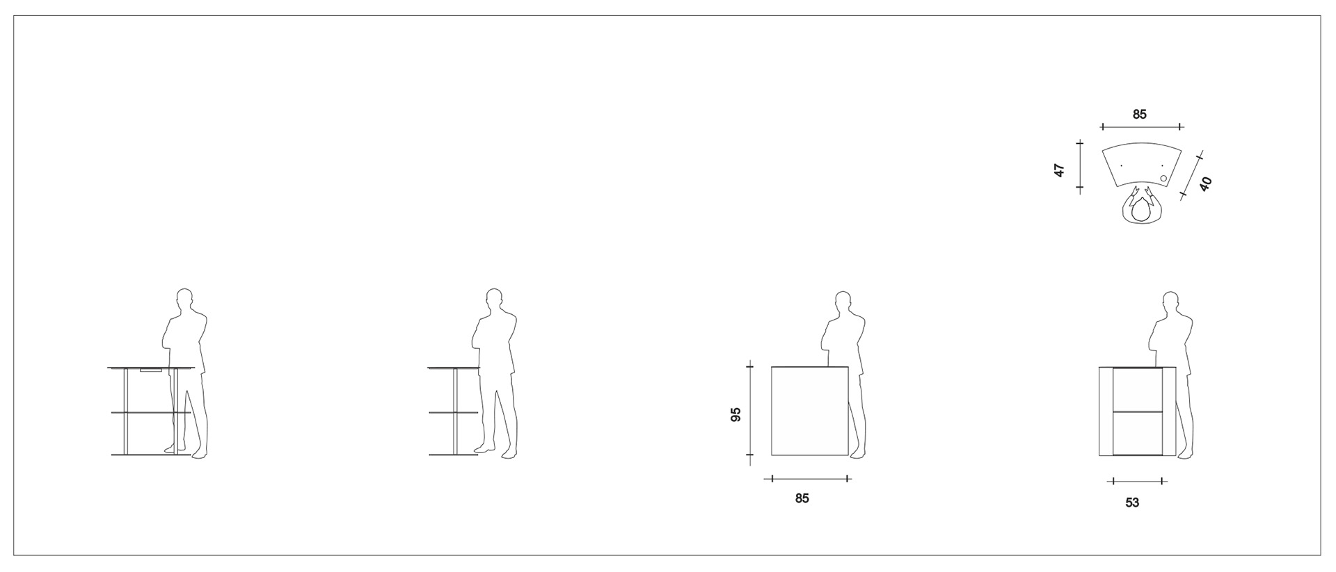 Чертёж модульной стойки ресепшн