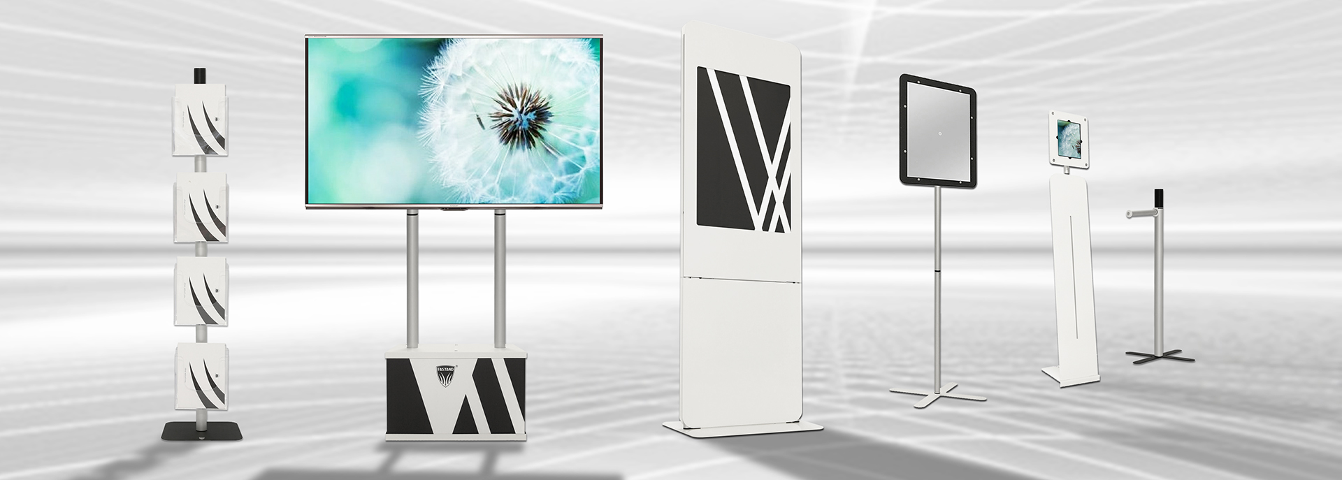 Портативные тотемы и аксессуары для выставок и мероприятий.